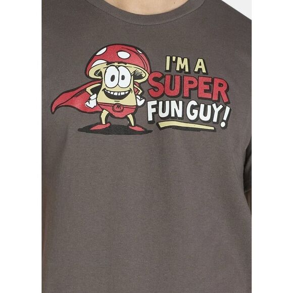 Funny Mushroom T-shirt Graphic Tee Men’s Large Short Sleeve I'm a Super Fun Guy! - Picture 3 of 9